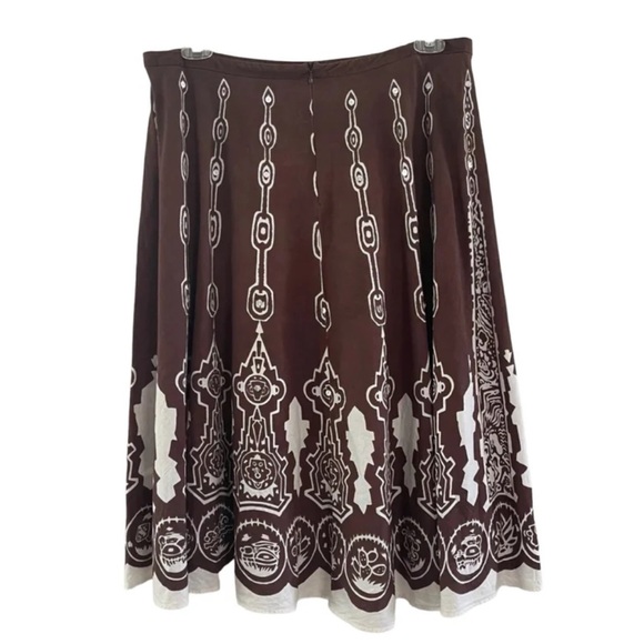 MOSSIMO Women’s Boho Brown and White Plus Size A Line Skirt size 14 - Picture 1 of 6